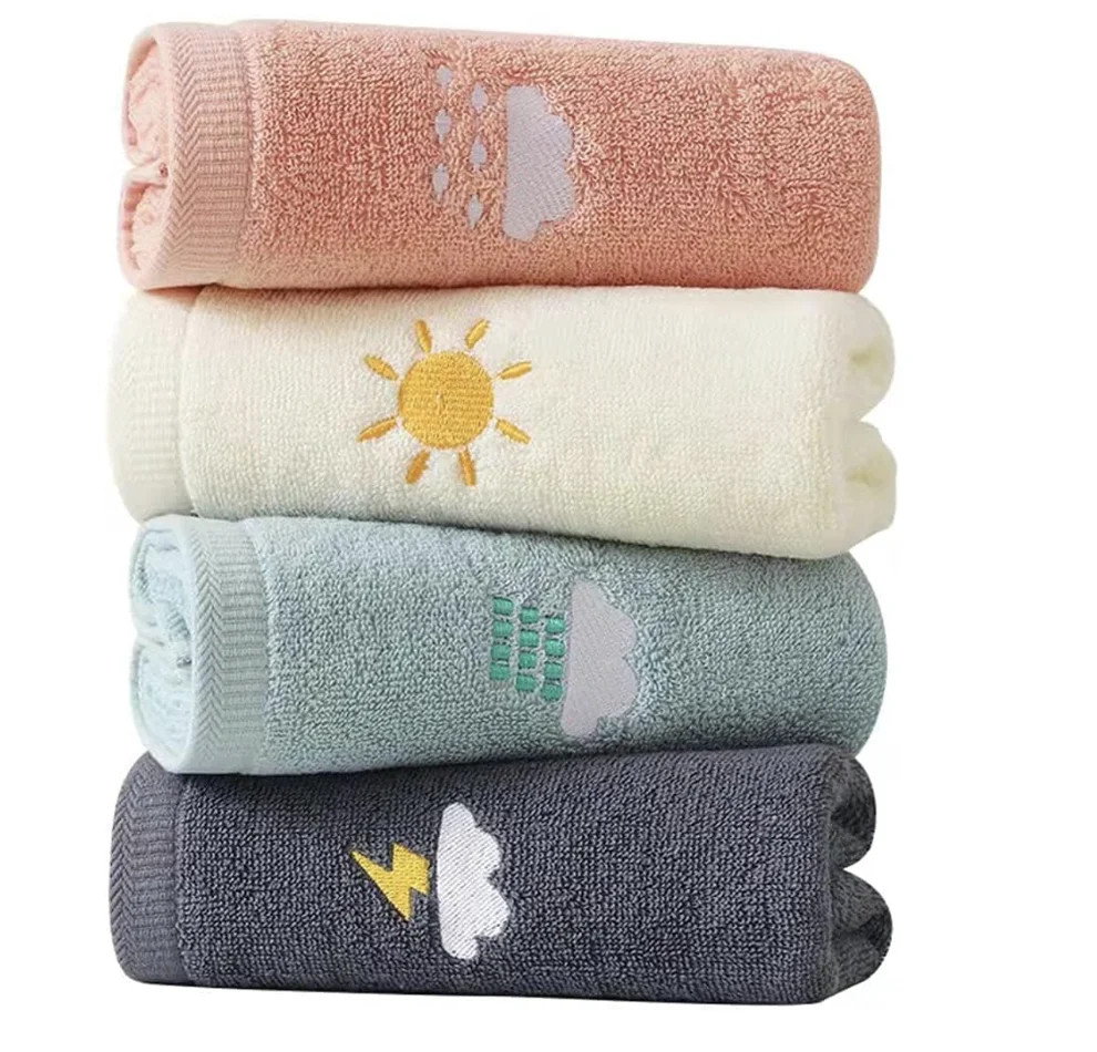 Soft Absorbent Cotton Bathroom Hand Towels Set of 4