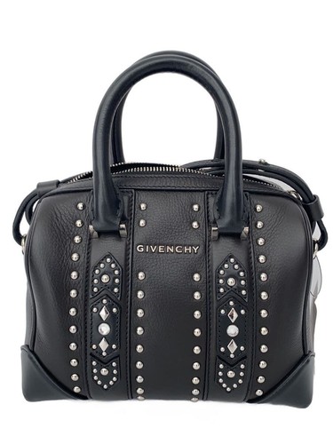 GIVENCHY Handbag 2 Way Studs Leather Black Plain Accessories Included Used