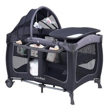 Corral Para Bebe Ninas Con Cambiador Cunita Corralito Gris Rosado Cosas De Bebe