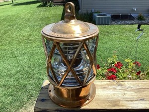 Brass Nautical Marine Piling Post Dock Light Lantern Lamp Ship Boat