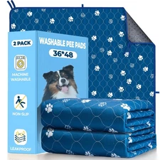 Fostanfly Washable Pee Pads for Dogs, 2 Pack Large 36"x48" Ultra-Absorbent an...
