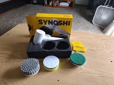 SYNOSHI® Electric Spin Scrubber Set with Steel Heads for Heavy Duty Cleaning
