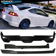 For 05-06 Acura Rsx 2dr Mugen Style Rear Bumper Lip Spoiler 2pcs Side Skirt Pu For 05-06 Acura Rsx 2dr Mugen Style Rear Bumper Lip Spoiler 2pcs Side Skirt Pu