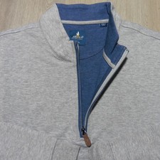 JOHNNIE-O Mens XL X-LARGE SULLY PULLOVER LIGHT GREY BLUE 1/4 ZIP GOLF SWEATSHIRT