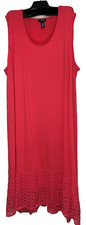 Catherines women dress size 4X sleeveless stretch dress with crochet border New