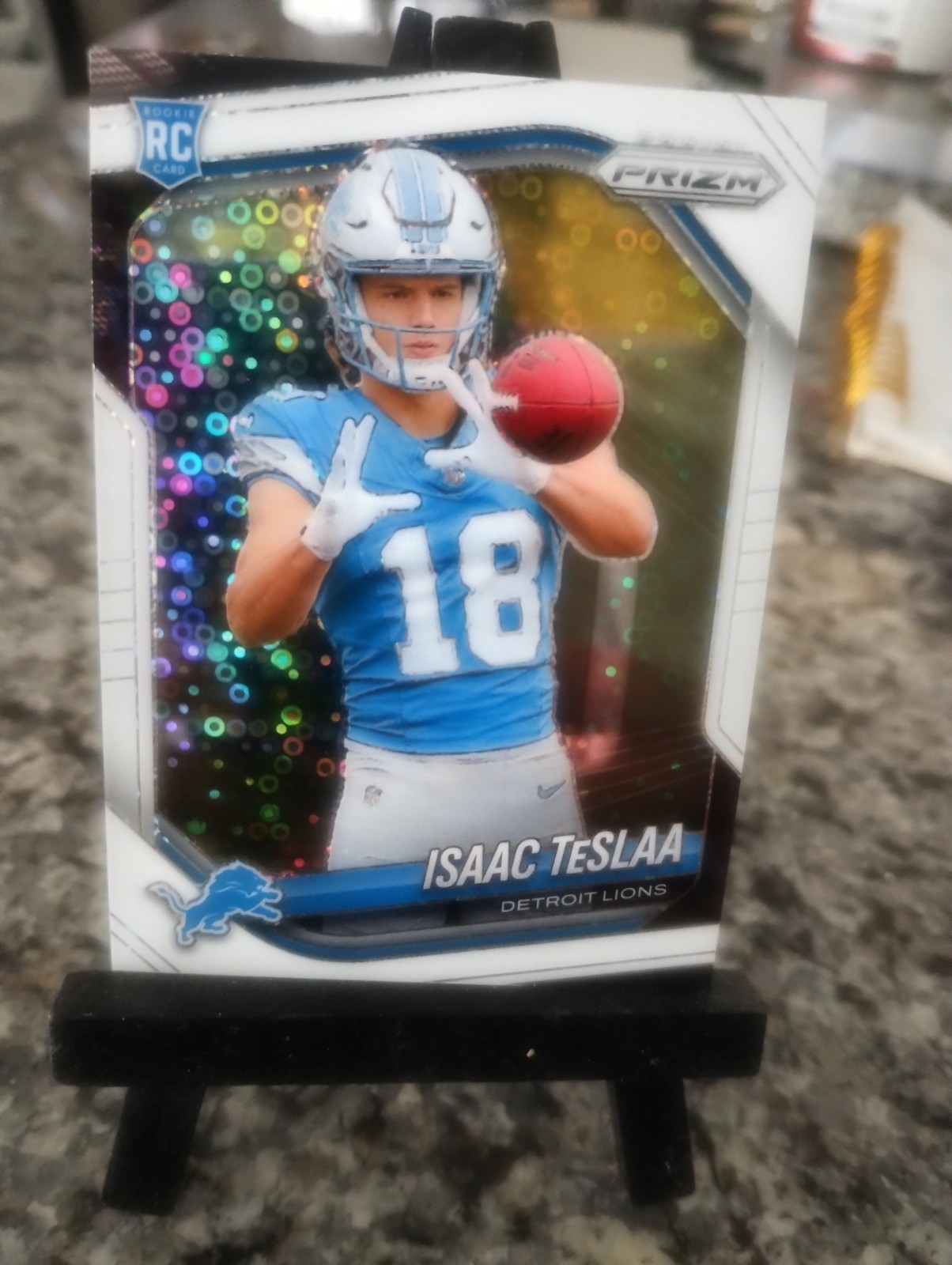 2025 Panini Prizm Isaac Teslaa RC White Disco Prizm #316 Detroit Lions