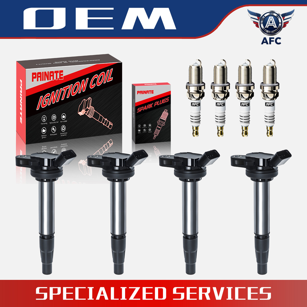 4X Ignition Coil pack  iridium Spark Plug  For Toyota Corolla 1.8L UF596 OEM