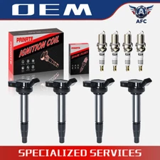 4X Ignition Coil pack + iridium Spark Plug  For Toyota Corolla 1.8L UF596 OEM