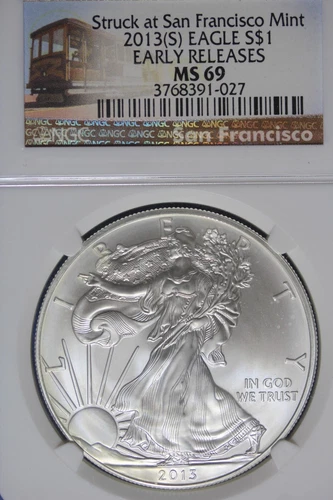 2013 S NGC MS69 EARLY RELEASES AMERICAN SILVER EAGLE #B49991