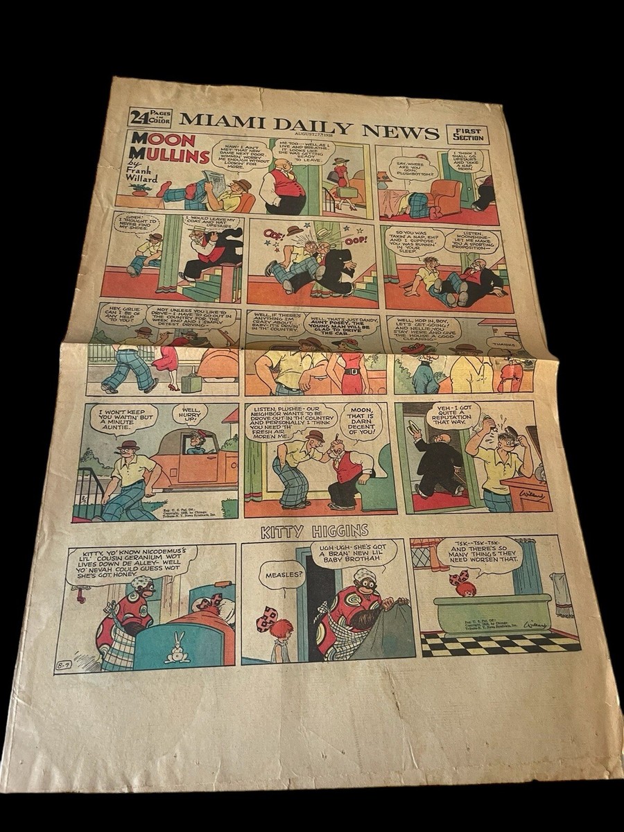 Newspaper Comic Strip 1930s Miami Daily News Full 4 Pages Moon