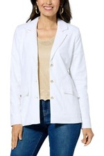 Jaclyn Smith Stretch Linen Blazer Bright White