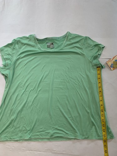 MUK LUKS Womens Plus Size 1X Green T-Shirt Short Sleeves CLOUD KNIT Soft Stretch - Picture 9 of 10