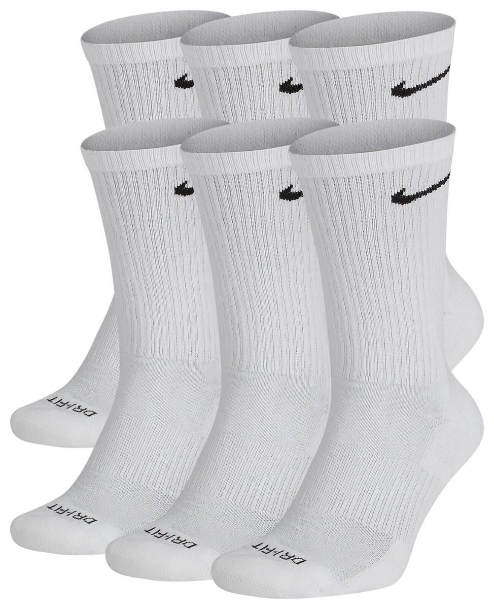 Nike Everyday Cushioned Dri-FIT 6-8 Socks - 6 Pairs, White (SX7666