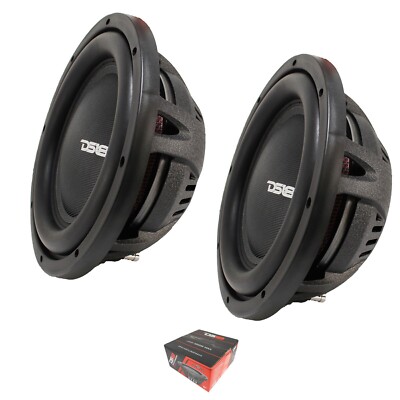 2) DS18 IXS10.4D 10'' Shallow Mount Subwoofers 2400W DVC 4 ohm Slim Thin Car Subs