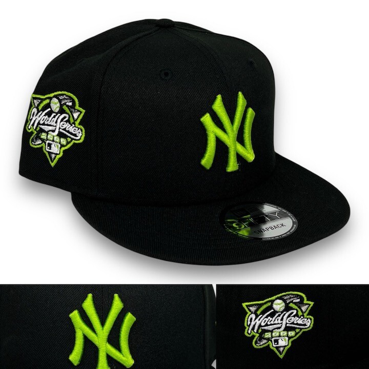 NY Yankees 2000WS Adjustable  9FIFTY Snapback New Era Cap - Black - Neon - NWT
