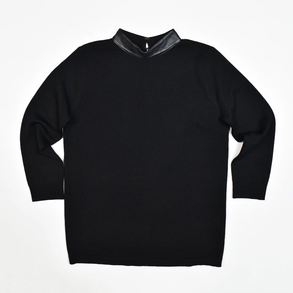 CLUB MONACO by Ralph Lauren Damen 100% WOLLE Strick Pullover Schwarz Sweater XS - Bild 2 von 4