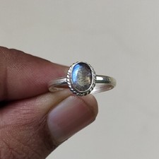 Fire Labradorite Oval Gemstone 925 Sterling Silver Everyday Ring Birthday Gift's