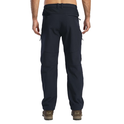 Men's Warm Fleece Lined Pants Winter Thermal Ski Snow Outdoor Hiking Work Pants - Picture 2 of 43