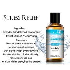 Set: Stress Relief Essential Oil Blend 30ml + Wood Diffuser (Random Colour) x 1