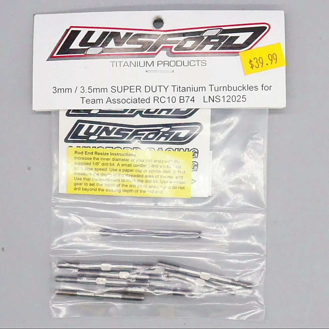 Lunsford Racing 12025 3.5mm Super Duty Titanium Turnbuckle Kit for