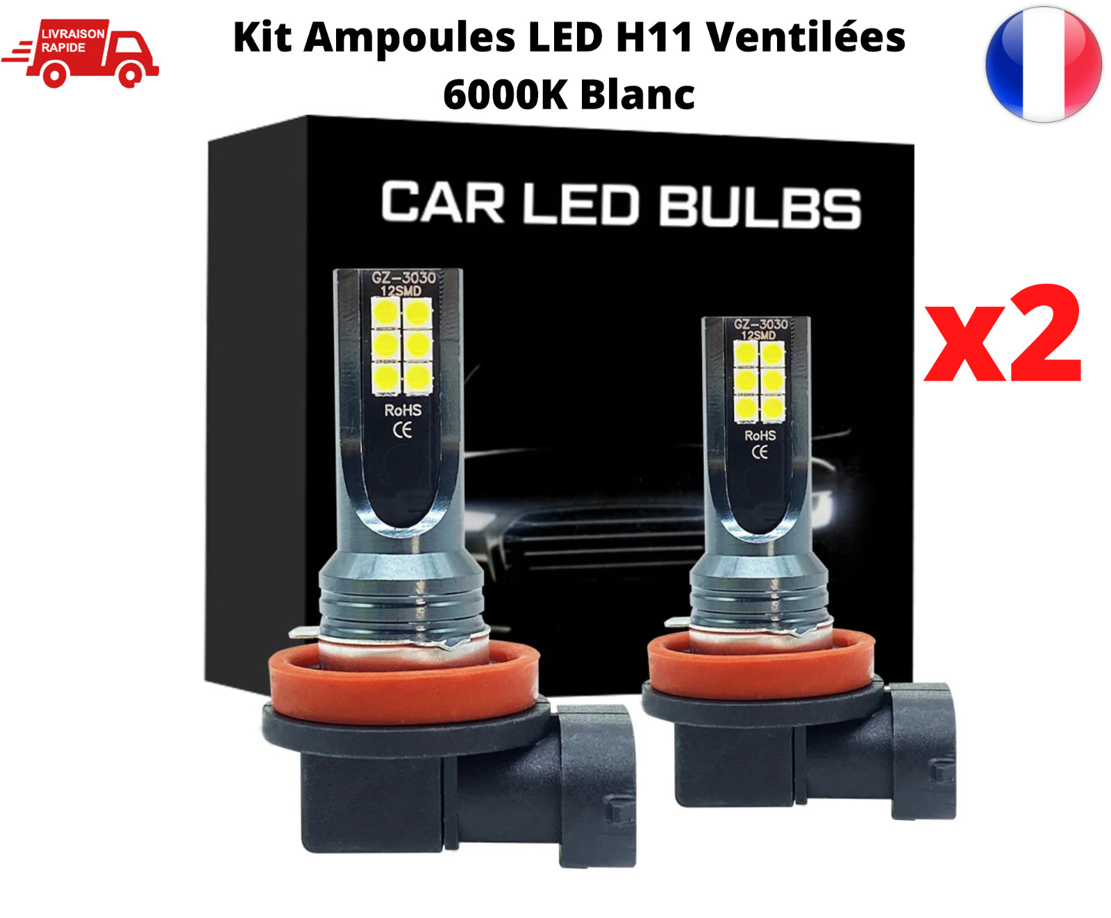Phares LED H9 pour rénover l'éclairage de voiture jauni et fatigué