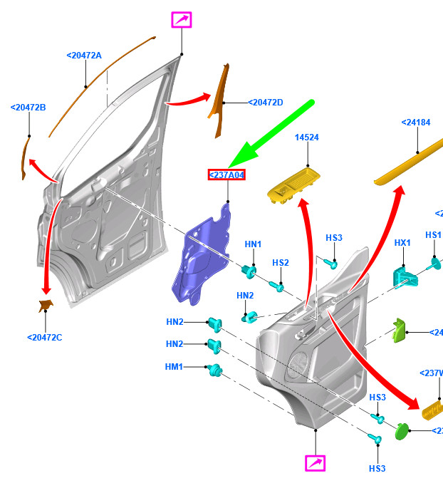 FORD TOURNEO CUSTOM Front Left Door Water Splash Shield 2410609  