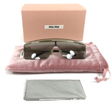 Miu Miu Sunglasses SMU50Z ZVN-112 Pale Gold Frames with Light Grey Shield Lens