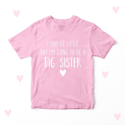 Große Schwester Promotion Kinder T-Shirt Baby Ankündigung Big Little Sibling Überraschung