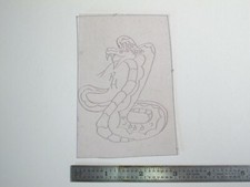 vtg 1960s 70s Tattoo Flash acetate stencil Full Cobra signed SN1