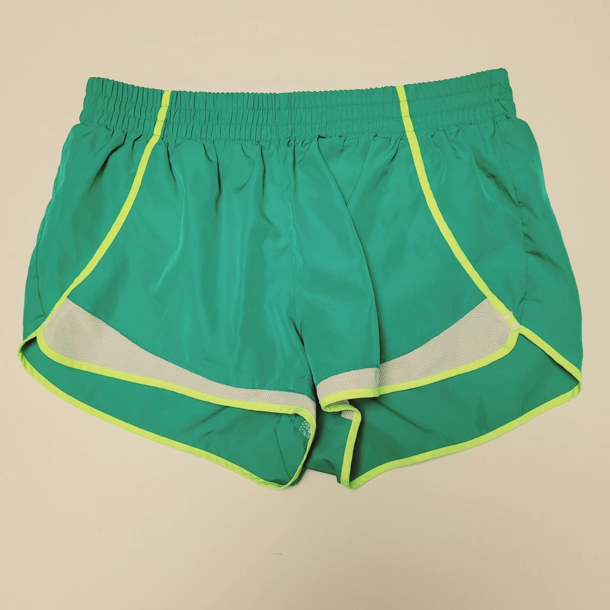 So Women's Medium Green Running Shorts Built In Underwear & Key Pocket