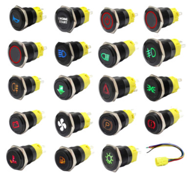 Druckschalter Momentan Rast Led-Licht Starter Auf / Off Auto Yacht 12/24V