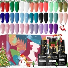 20 PCS Gel Nail Polish Set, Spring Colors Nail Kit with Base & Top Coats