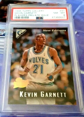 1995-96 TOPPS GALLERY KEVIN GARNETT #41 PSA 8 PLAYER'S PRIVATE ISSUE  LOW POP 