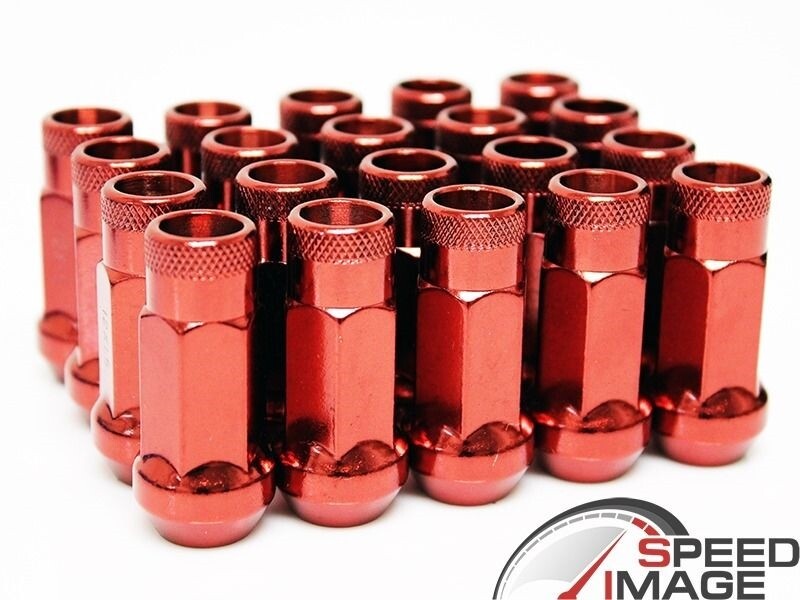 せーら Z RACING RED 48MM STEEL OPEN EXTENDED LUG NUTS SET 12X1.25