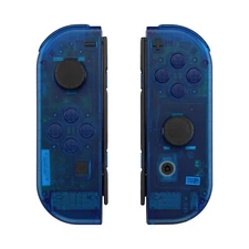Custom Clear Blue Full Shell Buttons for Nintendo Joycon & Switch OLED Joy con