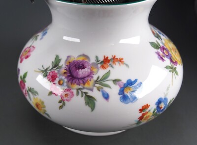 Petroleumlampe Design floral, Porzellan, Made West Germany, Lamp Light Farms