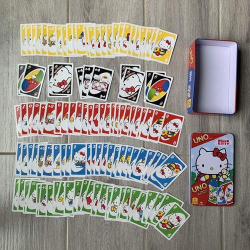 2012 HELLO KITTY UNO Card Game Mattel fast fun for everyone oversized tin, b7 - Picture 2 of 24