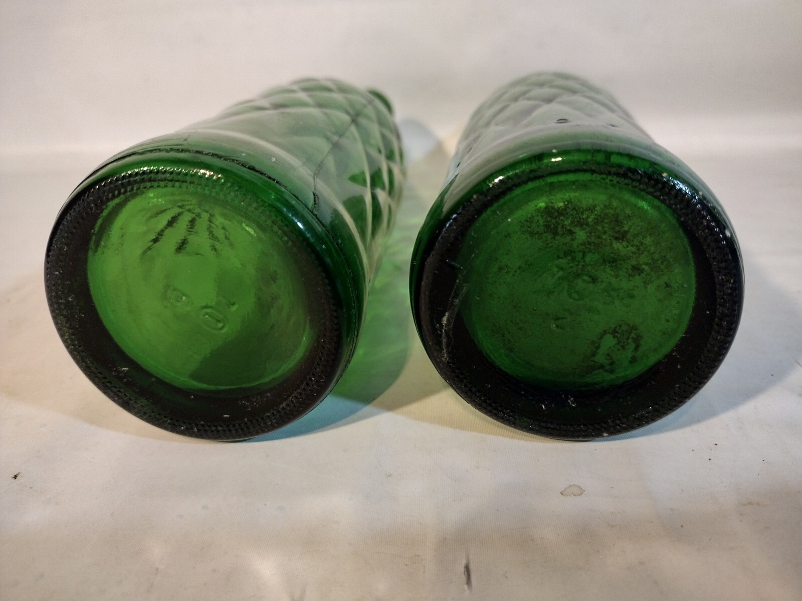 Two 10 oz Teem Lemon Lime Soda Pop bottles 1964 Pepsi Cola Company