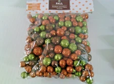 1.87 OZ FALL ORANGE GREEN BRONZE SCATTER FILLER GLITTER BALLS FREE SHIP