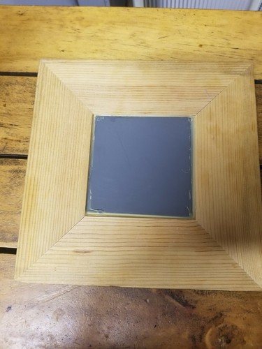 Square 10 Inch Rustic Brown Framed Mirror - Picture 3 of 3
