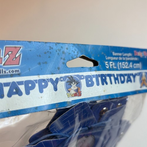 Dragonball Z Happy Birthday Banner Party Paper 5 ft Trunks Goku Krillin Vtg y2k - Picture 3 of 9