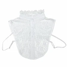 Wrapables Vintage Floral Lace Fake Collar Half Shirt