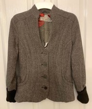 Reserved Ladies Chocolate/beige Wool Jacket Coat Size Eur 36, Uk 8 / 10