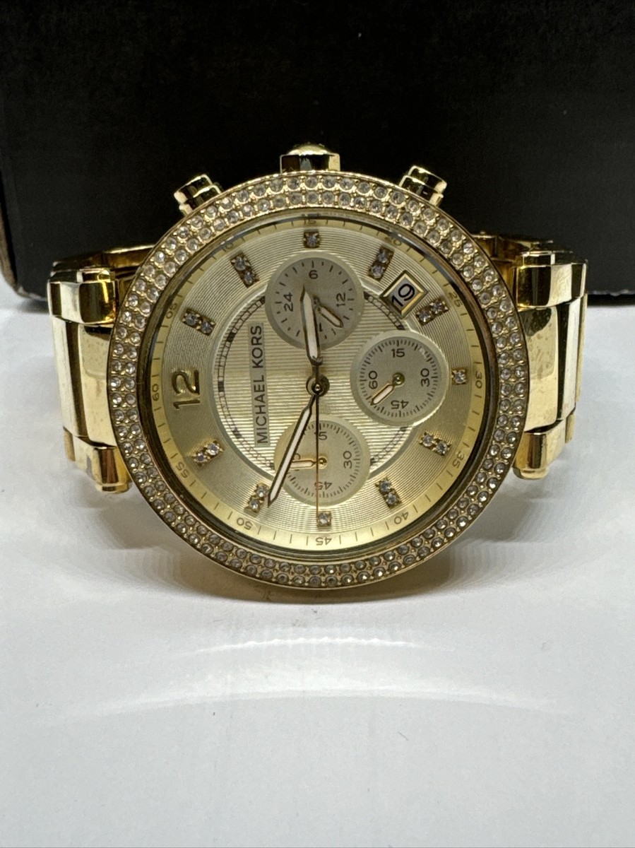 Michael Kors Parker MK5354 Women\'s Gold Stainless Steel Analog Dial Watch JNA239 Michael Kors MK5354 Stainless Steel 111107 10 ATM Ladies  main image 4