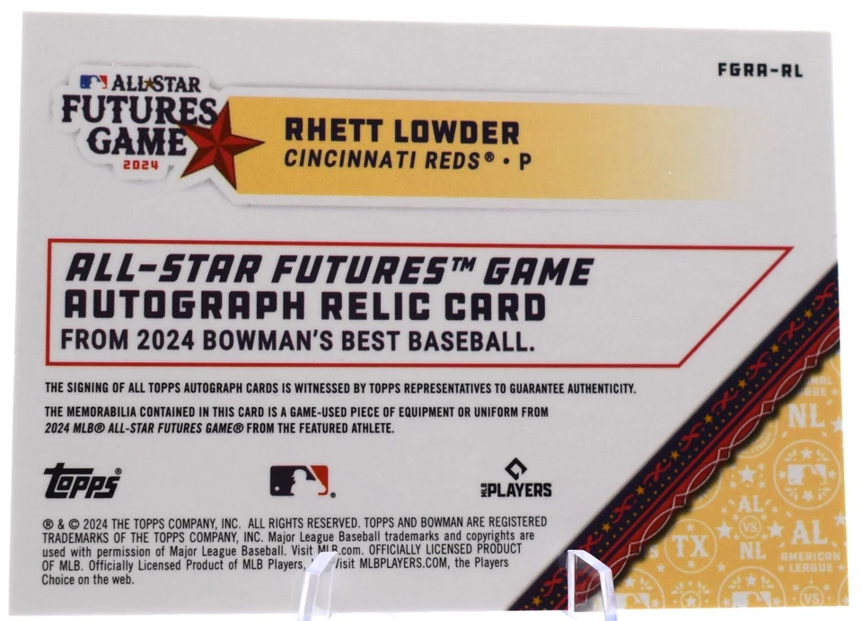 2024 Bowman's Best All-Star Futures Game Rhett Lowder GreenAuto Patch FGRA-RL - Image 2 of 2