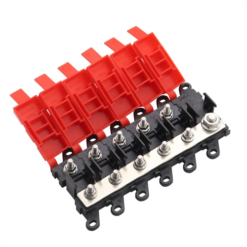 Distribution Block 1 in 5 out 5-way Fuse Holder 200A Multi-pole Fuse Block AU - Picture 1 of 12