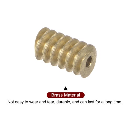 2pcs Worm Gear Shaft Brass 0.5 Modulus 1.98mm Hole Dia Drive Gear Box Shaft - Picture 5 of 5