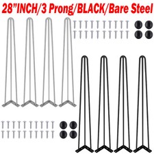 Image of 4x Hairpin Table Legs Hair Pin Legs Set for Furniture Bench Desk Metal Steel DIY