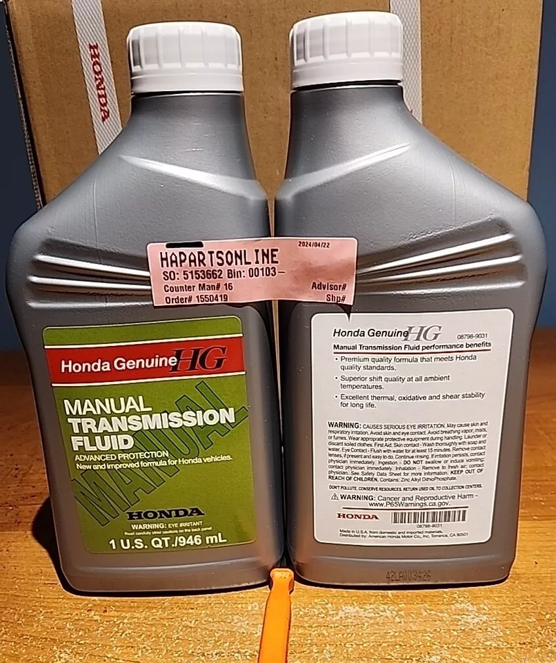 2x QTS Honda Genuine OEM Manual Transmission Fluid NEW MTF 08798-9031 - Image 2 of 2