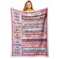 Granddaughter Christmas Birthday Gift Blanket from Grandma Grandpa 60x50
